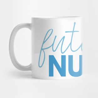 Blue Future Nurse with Thin Script Mug